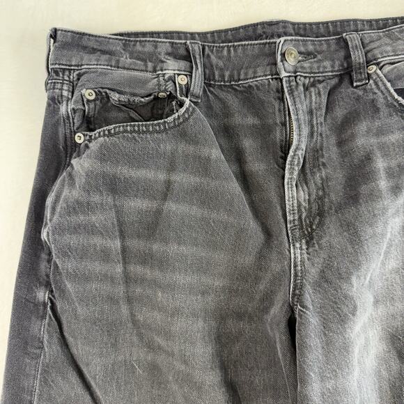 American Eagle 12 Long Super High Rise Ultra Wide Leg Jeans In Charcoal Strigid - Picture 5 of 16